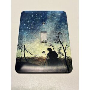 decorative single-toggle light Switch Plate twilight winter woodland scene